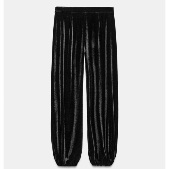 ZARA VELVET BALLOON PANTS SIZE M L - Picture 11 of 16